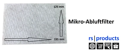 RS-Products Universal Mikro-Abluftfilter (Microfilter), 1 Stück, zuschneidbar