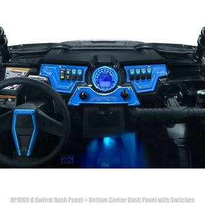 50 Caliber Racing 8 Switch Dash Panel Kit Waterproof Switches Blue Polaris RZR - Picture 1 of 9