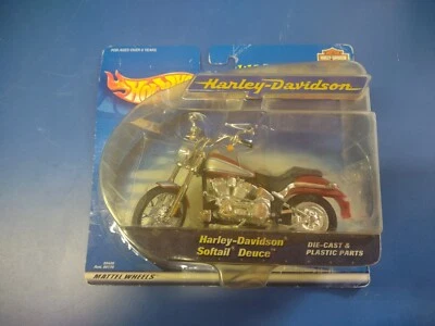Harley Davidson Mattel Hot Wheels Softail Deuce Motorcycle 88426 - Image 1 of 4
