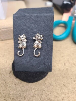 Pendientes de gato cola oscilante 925 Foto 1 de 3