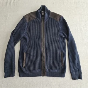 Calvin Klein Pullover Herren XL Baumwolle Full Zip Jacke Schulter Patch BLAU - Bild 1 von 19