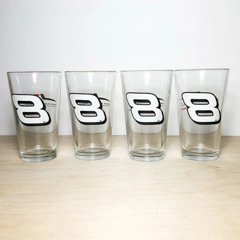 Dale Earnhardt Jr  / NASCAR #8 Budweiser  Racing Pint Glasses- Set Of Four Cover