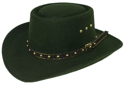 ¡NUEVO! Sombrero de vaquero de fieltro sintético occidental adulto talla S/M o L/XL VERDE Foto 1 de 2