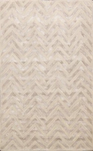 Tapis De Cuisine Chevron En Laine/Silk Indien Tissé À La Main Zigzag 4x6 - Picture 1 of 10