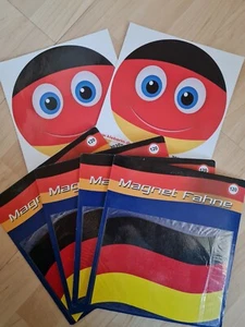 4x Magnetfahne Deutschlandfahne - 2x Autoaufkleber Deutschland-Smiley - Bild 1 von 6
