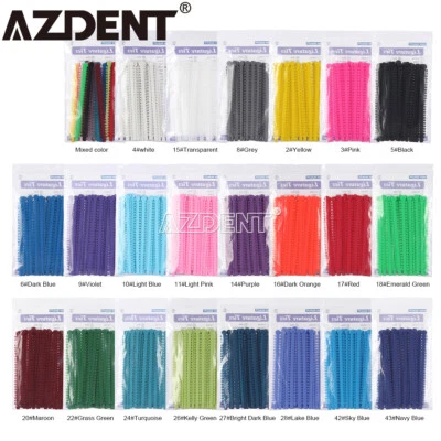 1000 ties AZDENT Dental Orthodontic Elastic Ligature Ties Bands For Brackets FDA