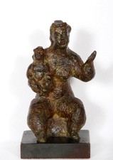 Chaim Gross, Mother and Child, Bronze Sculpture, signature inscribed