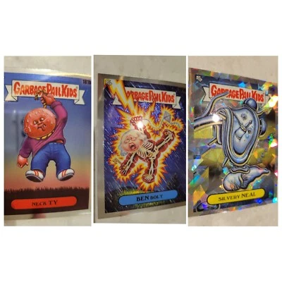 New GPK lot chrome garbage pail kids neck ty 181b ben bolt 191a silvery neal 214 - Image 1 of 4