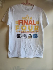 Mens T Shirt 2017 NCAA Final Four White Adidas The Go To Tee S Sleeve UNC Tar - Picture 1 of 6