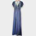 Anthropologie Jenny Woo Velvet Gown 4 Blue Ellis Maxi Dress Prom Bridesmaid Long