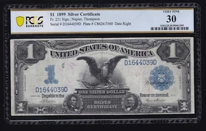 US 1899 $1 Silver Certificate Napier/Thompson FR 231 PCGS 30 (039) - Picture 1 of 2