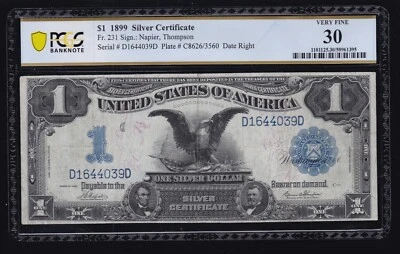 US 1899 $1 Silver Certificate Napier/Thompson FR 231 PCGS 30 (039) - Image 1 of 2