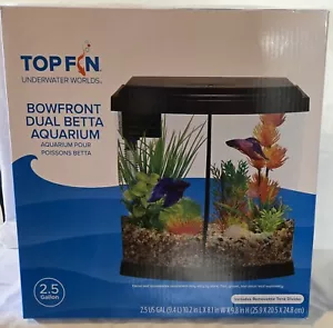 Top Fin Bowfront Dual Betta Aquarium - 2,5 Gallonen - Extras enthalten! Neu im Karton - Bild 1 von 8