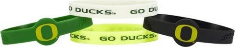 Oregon Ducks Silicone Bracelets 4 Pack Thin [NEW] NCAA Jewelry Bracelet Cover