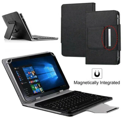 Funda de cuero PU con teclado para tablet Samsung Galaxy Tab A/A6/A7 10,1" 10,5" negra Foto 1 de 4