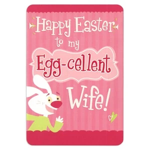 Funny EASTER Card FOR WIFE, Egg-cellent Lame Jokes Rabbit by Hallmark + Envelope - Picture 1 of 5