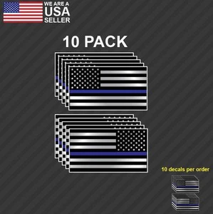 10x Police Officer Thin Blue Line Cop Lives matter American Flag decal sticker - Picture 1 of 6