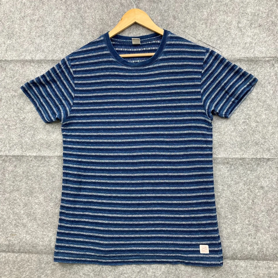 Deus ex Machina T-Shirt Mens M Medium Blue Striped Short Sleeve Cotton 19427 - Image 1 of 4