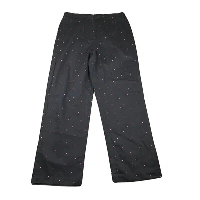 Hearts Of Palm Pants Womens 10 Black Polka Dots Straight Leg - Image 1 of 4