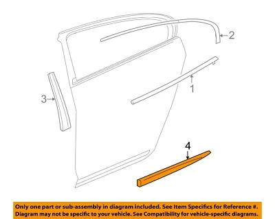 GM OEM 10-16 LaCrosse Puerta Trasera Exterior Borde-Cuerpo Lado Mldg 20902220 Foto 1 de 2