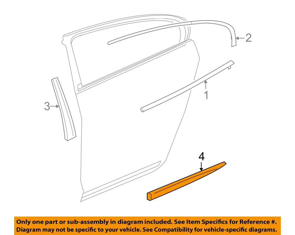 GM OEM 10-16 LaCrosse Puerta Trasera Exterior Borde-Cuerpo Lado Mldg 20902219 Foto 1 de 2