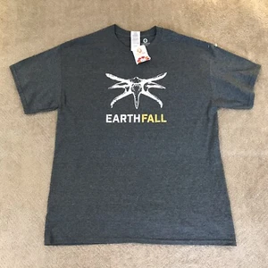 EARTH FALL GRAPHIC COTTON TEE SHIRT GILDAN MENS SIZE LARGE GRAY - Picture 1 of 12