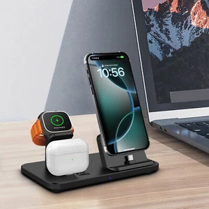 3in1 USB-C Fast Charging Stand Station Dock For Apple Watch 9 Air Pods iPhone 16 - Picture 1 of 14