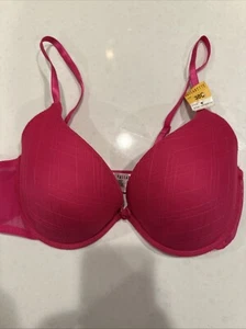 Vassarette Bra Hot Pink Underwire Mesh Back Size 38C NWT - Picture 1 of 5