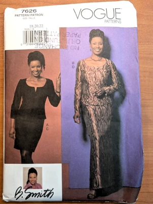 VOGUE 7626 Size 18-22 Misses Petite Top Skirt Semi Fitted Elegant AVERAGE Uncut - Image 1 of 3