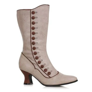 Cream Nude BoHo Chic Bridal Steampunk Vintage Victorian Period Costume Boots - Picture 1 of 5