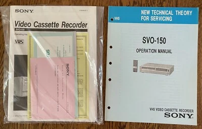 SONY SVO-150 VHS VCR User Manual Plus Service Information Manual - Image 1 of 2