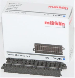 Märklin H0 24094-S vía C recta 94,2 mm (10 unidades) - NUEVO + EMBALAJE ORIGINAL - Imagen 1 de 1