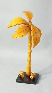 Vintage Art Deco Bakelit Schnitzerei Schreibtisch Kunst Skulptur Oase Palme Elefanten Figur - Bild 1 von 7