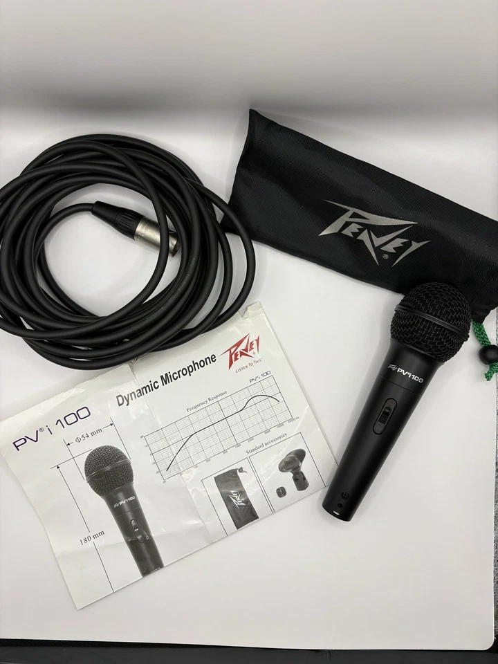Peavey PV i100 Cardioid Microphone Mic Case And Cable Used Studio Pro XLR - Image 1 of 1
