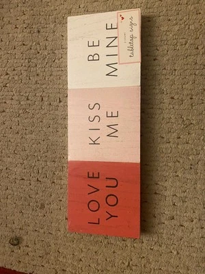 3 Count Pink Wood Table Top Signs - Image 1 of 2