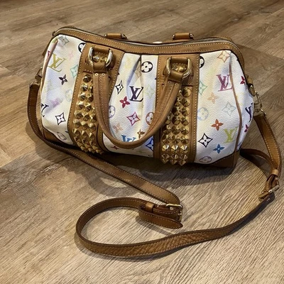 Louis Vuitton Courtney MM 2 Way Takashi Murakami Monogram Multicolor White Gold - Image 1 of 4