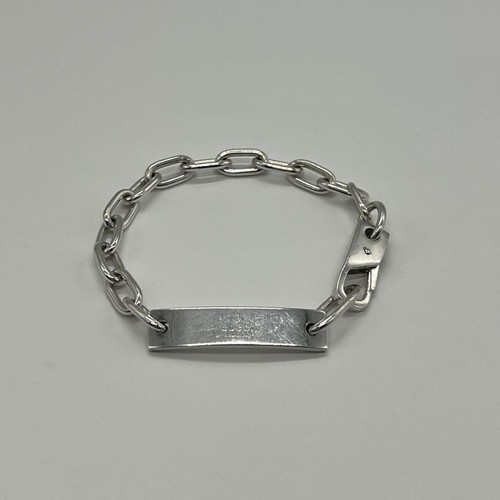 Bracciale Gucci SV925 ID Plate maglia ovale catena argento 18 5 cm usa dalppone