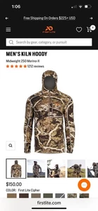 First Lite KILN 250 Merino Wool Hoody - Picture 1 of 5