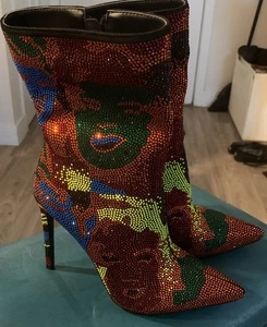 Azalea Wang Swarovski Diamond Booties 8.5 M - Picture 1 of 12