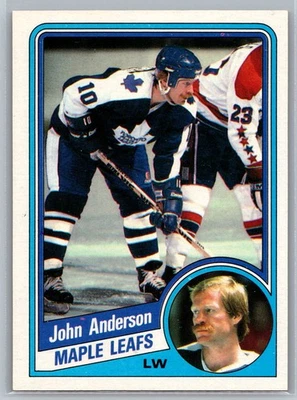John Anderson 1984-85 Topps HOCKEY #136 Toronto Maple Leafs - Image 1 of 2