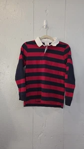 Hanna Andersson 150 US 10-12 Rugged Rugby Navy Blue Red Striped Elbow Patch  - Bild 1 von 9