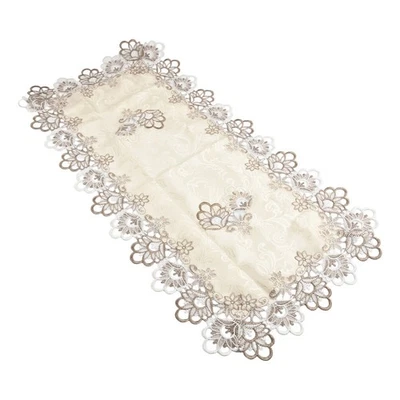 Elegante rechteckige Tischdecke mit Häkelspitze für alle Jahreszeiten geeignet - Bild 1 von 4