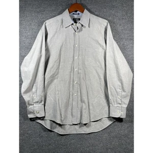 Chaps Button Down Oxford Shirt Men's 16-16.5 Gray Long Sleeve Classic Fit - Picture 1 of 9