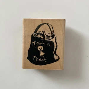 Close to my Heart (CTMH) Trick or Treat Halloween Süßigkeiten Holz Stempel - Bild 1 von 3