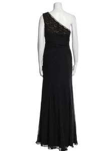 Monique Lhuiller Formal Black One Shoulder Embellished Silk Size 10 - Bild 1 von 13