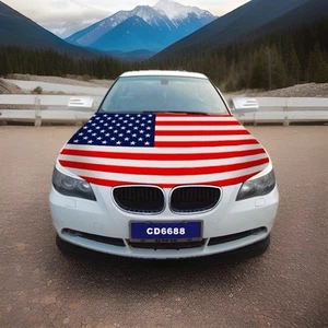 4 x 5 Fuß USA Motorhaubenabdeckung Flaggen Haubenflaggen alle Autos US Flagge Auto amerikanische Flagge - Bild 1 von 1