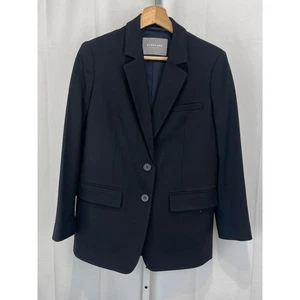 EVERLANE Oversize Wollblazer Zweiknopf Sakko gefüttert schwarz Größe 00 - Bild 1 von 9