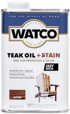 Watco Teak Oil Stain Quart for Dense Woods Marine Use UV Moisture Resistance - Image 1 of 2