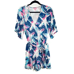 Lilly Pulitzer Seestern Strampler Wickel V-Ausschnitt Kurzarm bunt - Bild 1 von 3