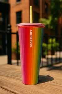 Starbucks 24oz Venti Rainbow Stripe Tumbler - Bold, Bright & Reusable Venti Cup - Bild 1 von 8